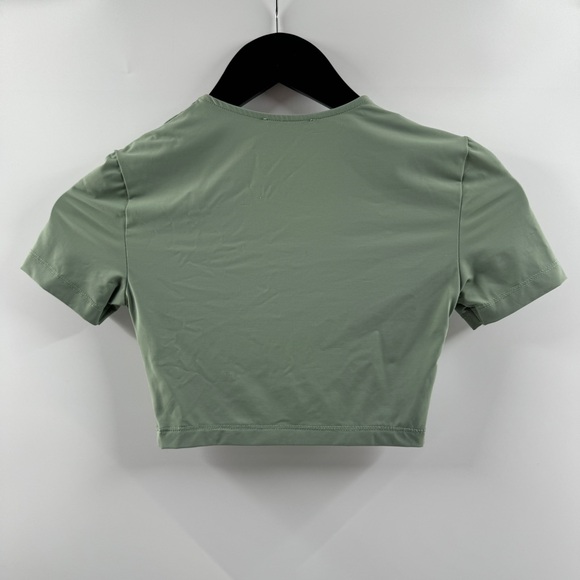 Zara Sage Green Super Cropped Buttery Soft Top Size Small - Picture 5 of 5